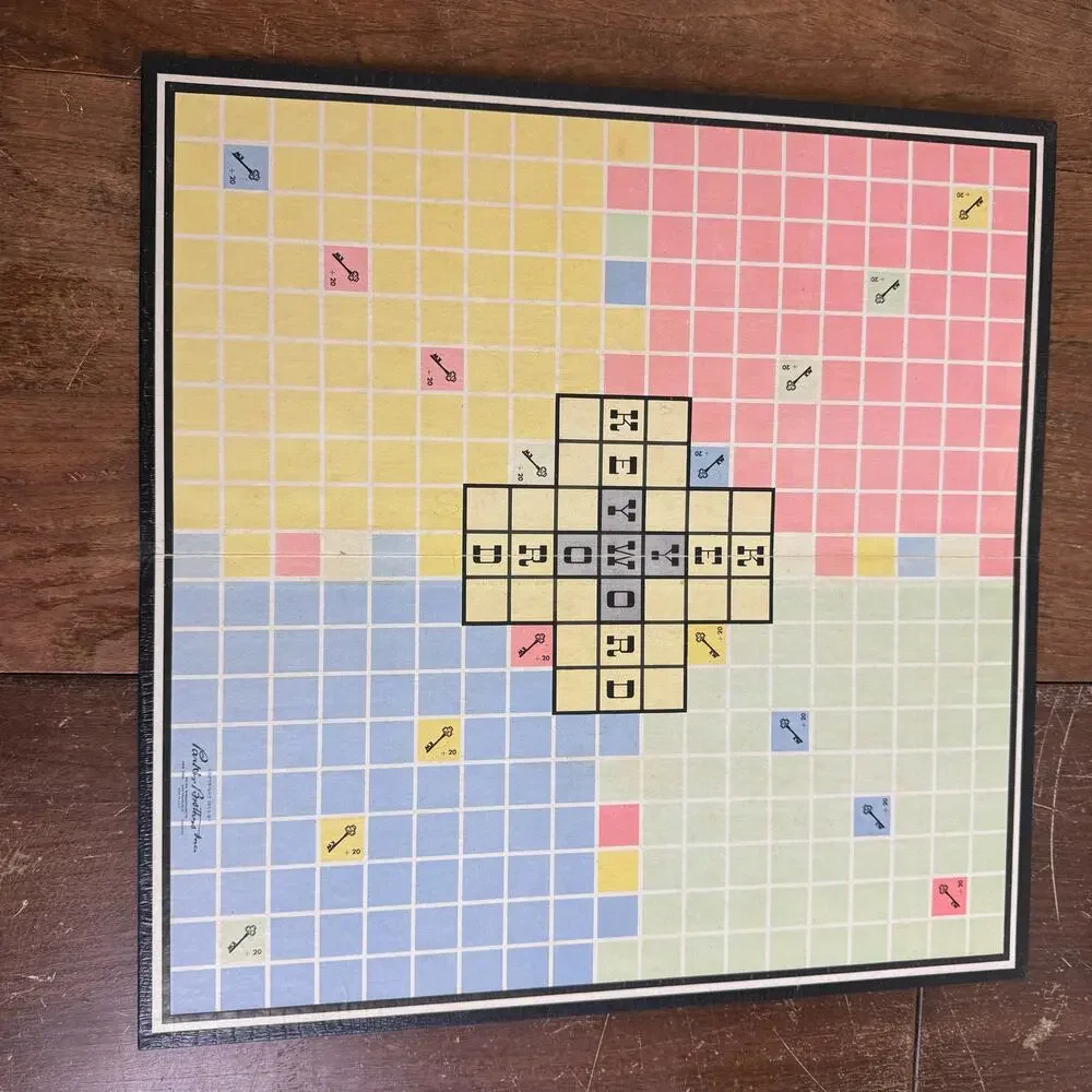 Vintage 1953 Parker Brothers Inc Keyword A Cross‎ Word Game - Incomplete
